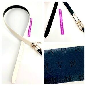 DKNY Reversible Black/White Belt Size L